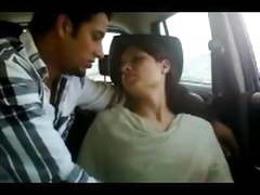 Indian couple in car gets naughty